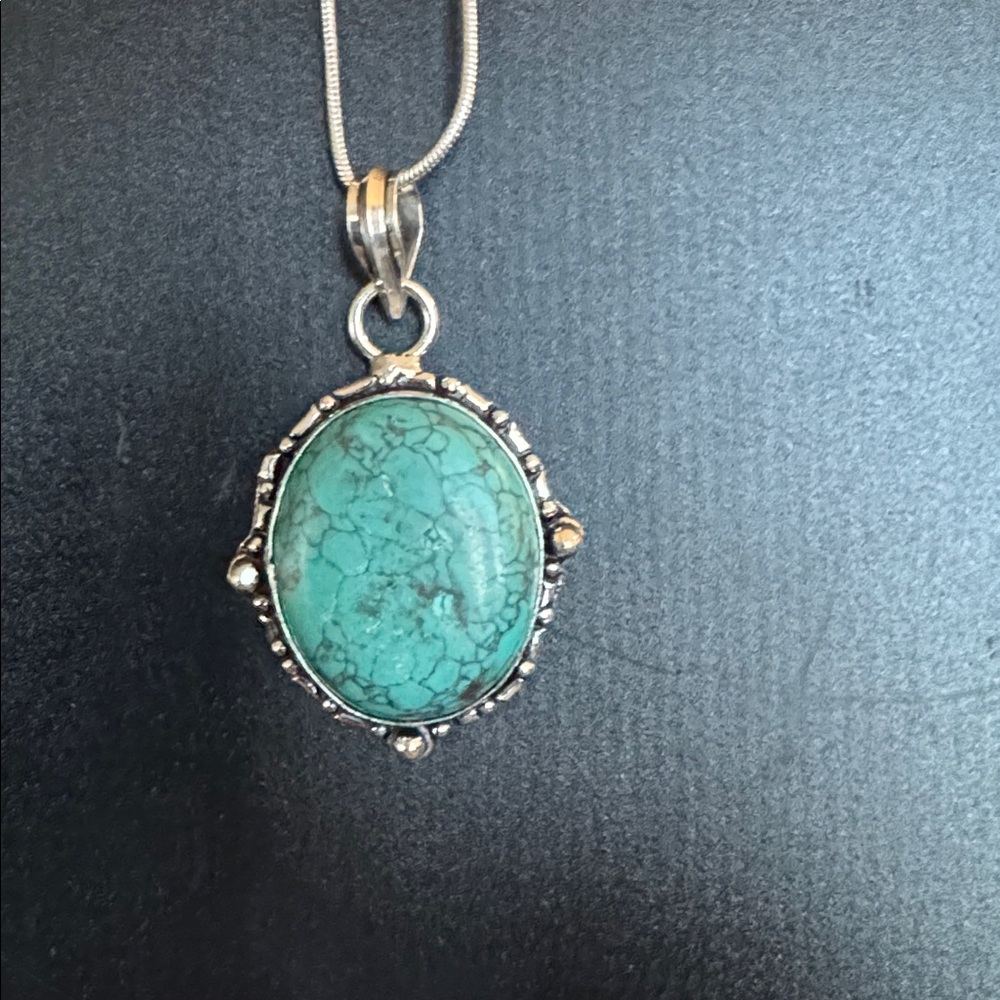 Silver Pendant with Turquoise Stone